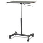 Victor High Rise Mobile Adjustable Sit-Stand Workstation, 30.75w x 22d x 44h, Black view 4