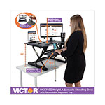 Victor High Rise Height Adjustable Standing Desk with Keyboard Tray, 31w x 31.25d x 20h, Gray/Black view 4