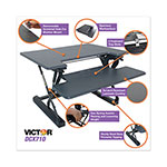 Victor High Rise Height Adjustable Standing Desk with Keyboard Tray, 31w x 31.25d x 20h, Gray/Black view 5