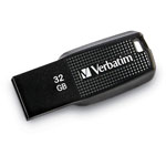 Verbatim 32GB Ergo USB Flash Drive - Black - The Ergo USB drive features an ergonomic design for in-hand comfort and COB design for enhanced reliability. orginal image