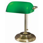 Victory Light Banker's Brass Desk Lamp - 10 W LED Bulb view 2