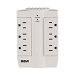 RCA 6 Outlet Swivel Surge Protector, 6 AC Outlets, 1,200 J, White view 1
