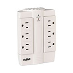 RCA 6 Outlet Swivel Surge Protector, 6 AC Outlets, 1,200 J, White view 2