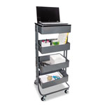 Vertiflex Products Multi-Use Storage Cart/Stand-Up Workstation, 15.25w x 11.25d x 18.5 to 39h, Gray orginal image