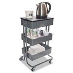 Vertiflex Products Multi-Use Storage Cart/Stand-Up Workstation, 15.25w x 11.25d x 18.5 to 39h, Gray view 1