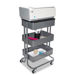 Vertiflex Products Multi-Use Storage Cart/Stand-Up Workstation, 15.25w x 11.25d x 18.5 to 39h, Gray view 2