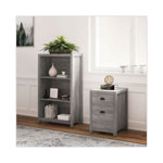 Whalen® Fallbrook Bookcase, Three-Shelf, 28w x 14d x 48.25h, Smoked Ash/Rustic Warm Gray view 3