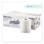 Windsoft Hardwound Roll Towels, 8 x 800 ft, White, 6 Rolls/Carton view 1