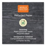 World Centric 100 Percent PCW Recycled Paper Towels, 1-Ply, 9 x 9, Natural, 250/Pack, 16 Packs/Carton view 2