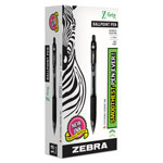 Zebra Pen Z-Grip Retractable Ballpoint Pen, Medium 1mm, Black Ink, Clear Barrel, Dozen view 1