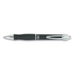 Zebra Pen GR8 Retractable Gel Pen, Medium 0.7mm, Black Ink, Black/Silver Barrel, Dozen view 1