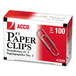Acco Paper Clips, Small (No. 3), Silver, 1,000/Pack orginal image