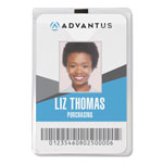 Advantus ID Badge Holder w/Clip, Vertical, 3.8w x 4.25h, Clear, 50/Pack orginal image