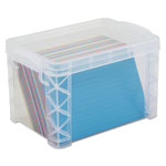 Advantus Super Stacker Storage Boxes, Hold 500 4 x 6 Cards, Plastic, Clear orginal image