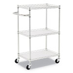 Alera 3-Shelf Wire Cart with Liners, 24w x 16d x 39h, Silver, 500-lb Capacity orginal image