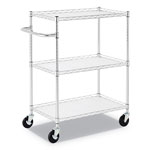 Alera 3-Shelf Wire Cart with Liners, 34.5w x 18d x 40h, Silver, 600-lb Capacity orginal image