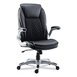 Alera Alera Leithen Bonded Leather Midback Chair, Supports Up to 275 lb, Black Seat/Back, Silver Base orginal image
