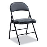 Alera Alera PU Padded Folding Chair, Supports Up to 250 lb, Black Seat/Back, Black Base, 4/Carton orginal image
