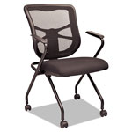 Alera Elusion Mesh Nesting Chairs, Padded Arms, Black Seat/Black Back, Black Base, 2/Carton orginal image