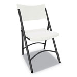 Alera Premium Molded Resin Folding Chair, White Seat/White Back, Dark Gray Base orginal image