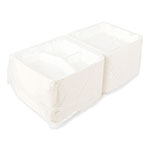 Amercare Bagasse PFAS-Free Food Containers, 3-Compartment, 9 x 9 x 3.19, White, Bamboo/Sugarcane, 200/Carton orginal image