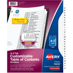 Avery A-Z Black & White Table of Contents Dividers, 26 x Divider(s), Table of Contents, A-Z, 26 Tab(s)/Set orginal image