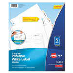 Avery Big Tab Printable White Label Tab Dividers, 5-Tab, Letter, 20 per pack orginal image