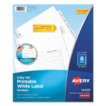Avery Big Tab Printable White Label Tab Dividers, 8-Tab, Letter, 20 per pack orginal image