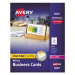 Avery Clean Edge Business Cards, Laser, 2 x 3 1/2, White, 1000/Box orginal image