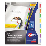 Avery Clear Easy View Plastic Dividers with Multicolored Tabs and Sheet Protector, 8-Tab, 11 x 8.5, Clear, 1 Set orginal image