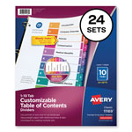 Avery Customizable TOC Ready Index Multicolor Dividers, 10-Tab, Letter, 24 Sets orginal image