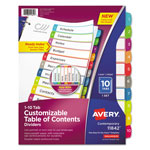 Avery Customizable TOC Ready Index Multicolor Dividers, 1-10, Letter orginal image