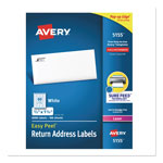 Avery Easy Peel White Address Labels w/ Sure Feed Technology, Laser Printers, 0.66 x 1.75, White, 60/Sheet, 100 Sheets/Pack orginal image