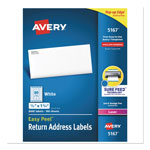 Avery Easy Peel White Address Labels w/ Sure Feed Technology, Laser Printers, 0.5 x 1.75, White, 80/Sheet, 100 Sheets/Box orginal image
