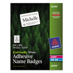 Avery EcoFriendly Adhesive Name Badge Labels, 3.38 x 2.33, White, 160/Box orginal image