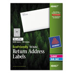 Avery EcoFriendly Mailing Labels, Inkjet/Laser Printers, 0.5 x 1.75, White, 80/Sheet, 100 Sheets/Pack orginal image