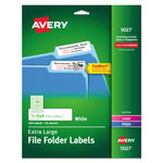 Avery Extra-Large TrueBlock File Folder Labels with Sure Feed Technology, 0.94 x 3.44, White, 18/Sheet, 25 Sheets/Pack orginal image
