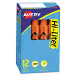 Avery HI-LITER Desk-Style Highlighters, Chisel Tip, Fluorescent Orange, Dozen orginal image