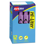 Avery HI-LITER Desk-Style Highlighters, Chisel Tip, Fluorescent Purple, Dozen orginal image