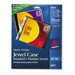 Avery Inkjet CD/DVD Jewel Case Inserts, Matte White, 20/Pack orginal image