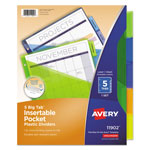 Avery Insertable Big Tab Plastic 1-Pocket Dividers, 5-Tab, 11.13 x 9.25, Assorted, 1 Set orginal image