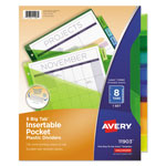 Avery Insertable Big Tab Plastic 1-Pocket Dividers, 8-Tab, 11.13 x 9.25, Assorted, 1 Set orginal image