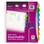 Avery Insertable Style Edge Tab Plastic 1-Pocket Dividers, 8-Tab, 11.25 x 9.25, Translucent, 1 Set orginal image