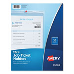 Avery Job Ticket Holders, Heavy Gauge Vinyl, 9 x 12, Clear, 10/Pack orginal image