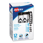 Avery MARKS A LOT Desk-Style Dry Erase Marker, Broad Chisel Tip, Black, Dozen orginal image