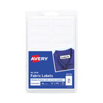 Avery No-Iron Fabric Labels, 0.5 x 1.75, White, 18/Sheet, 3 Sheets/Pack orginal image