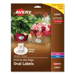 Avery Oval Labels w/ Sure Feed & Easy Peel, 1 1/2 x 2 1/2, Glossy White, 180/Pack orginal image