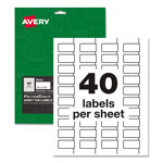 Avery PermaTrack Durable White Asset Tag Labels, Laser Printers, 0.75 x 1.5, White, 40/Sheet, 8 Sheets/Pack orginal image