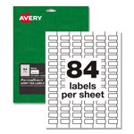 Avery PermaTrack Durable White Asset Tag Labels, Laser Printers, 0.5 x 1, White, 84/Sheet, 8 Sheets/Pack orginal image