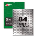 Avery PermaTrack Metallic Asset Tag Labels, Laser Printers, 0.5 x 1, Silver, 84/Sheet, 8 Sheets/Pack orginal image